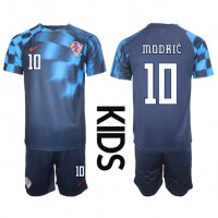 Kroatia Luka Modric #10 Bortedraktsett Barn VM 2022 Kortermet (+ Korte bukser)